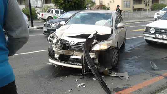 Front impact car accident South Africa