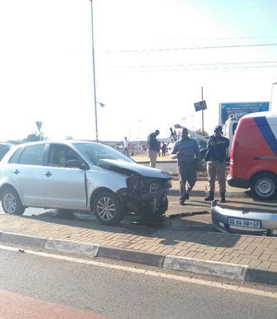 Damaged accident car in South Africa
