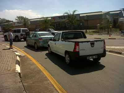 Damaged accident car in South Africa
