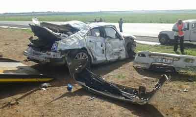 Damaged accident car in South Africa