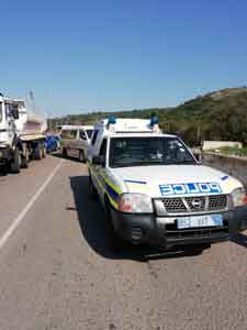 Police car at accident South Africa
